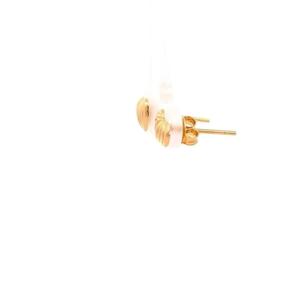 18K Gold Earrings Heart Stud Tiny 0.93 grams - Picture 12 of 14